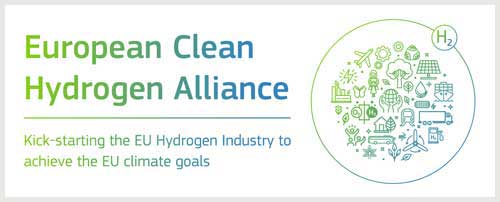 European Clean Hydrogen Alliance with symbols for sustainable energy and climate goals.